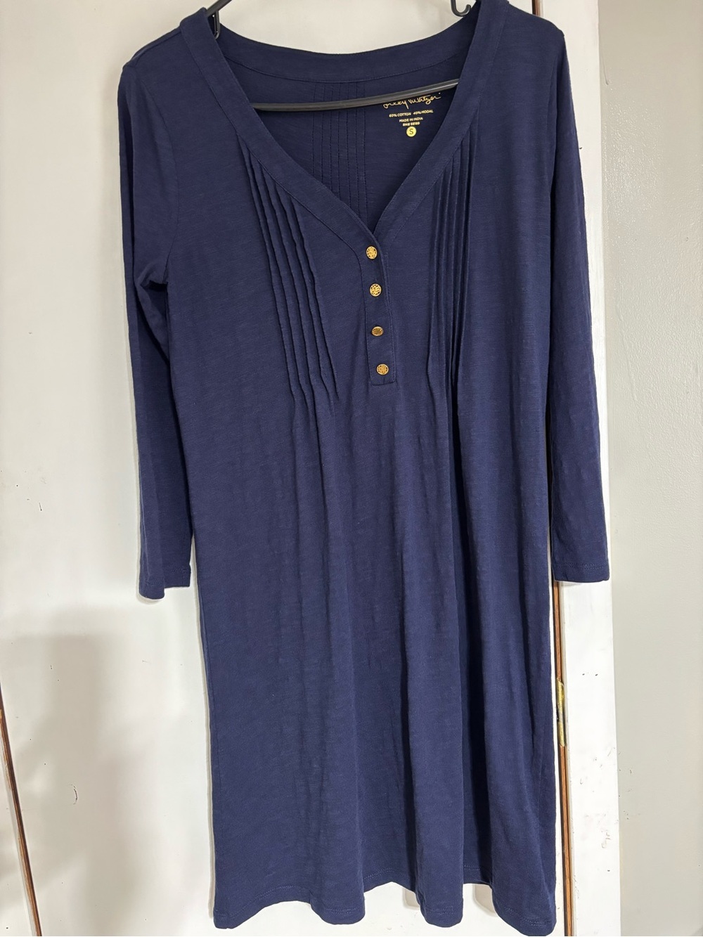 Lilly Pulitzer Navy Dress with Gold Buttons